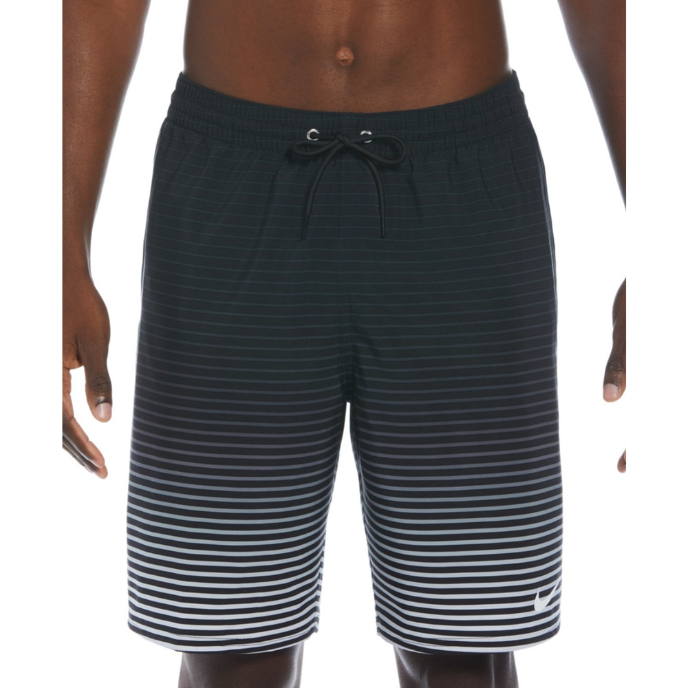 Nike Men Fade Stripe Breaker Ombre 9" Swim Trunks Black Size S